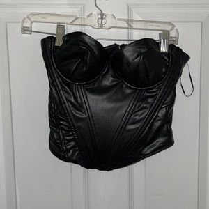 Faux Leather Corset Top